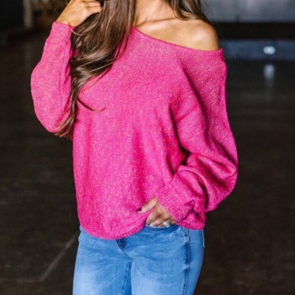 Hot Pink Confetti Sweater